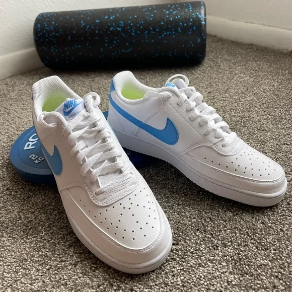 SIZE 10.5 - NIKE COURT VISION NEXT NATURE LOW WHITE UNIVERSITY BLUE - WOMENS - Picture 7 of 8